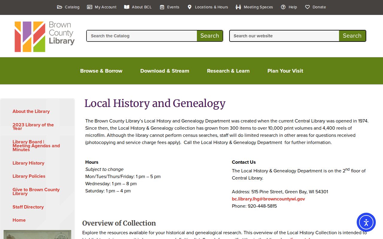 Brown County residents directory library collection
