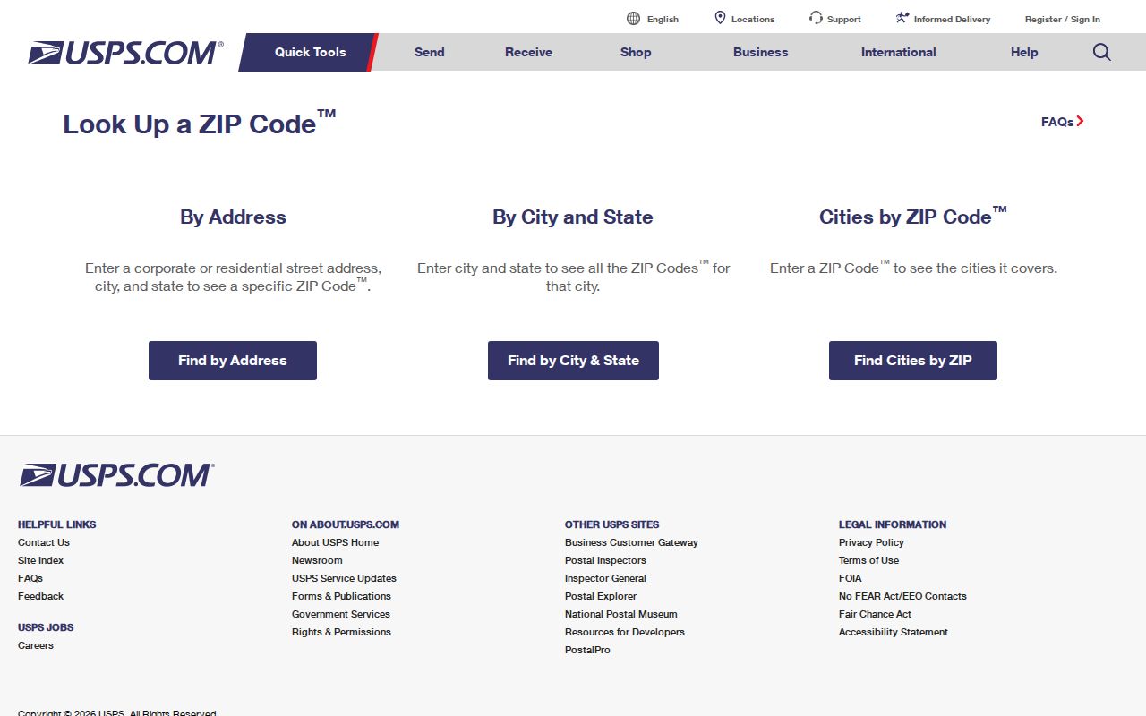 Brown County ZIP code directory USPS lookup