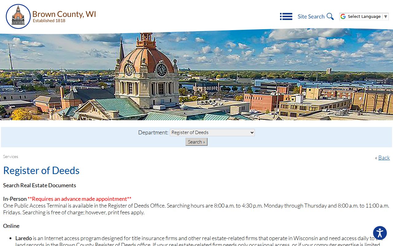 Brown County residents directory deed search